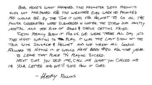 Letters of note: Henry Rollins