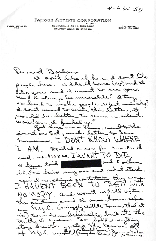 Letters of note: James Dean