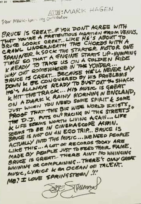 Letters of note: Joe Strummer