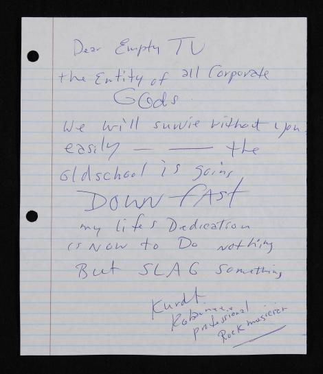 Letters of note: Kurt Cobain